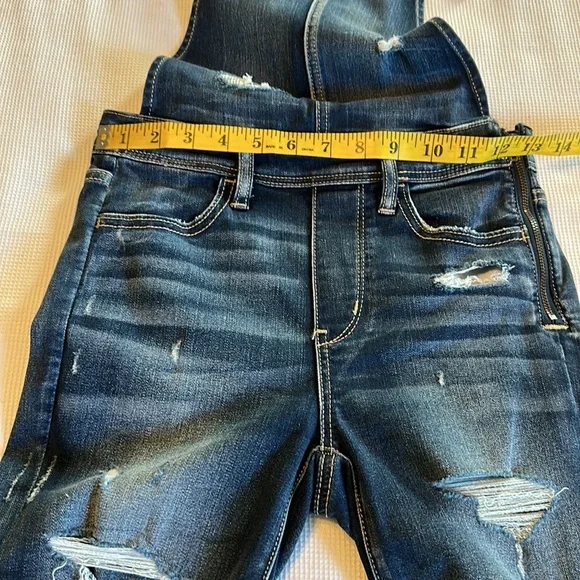 American Eagle Outfitters Super Stretch X Jegging Overall Distressed Size 2 - Picture 12 of 16